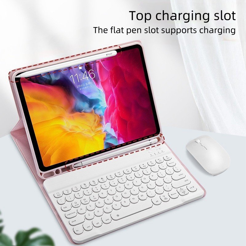 Portable Office Magnetic PU Wireless Keyboard Tablet Cover Case Touchpad Fashionable Fits iPad 9th 10th Gen 10.9 Inch Air 4 Pro