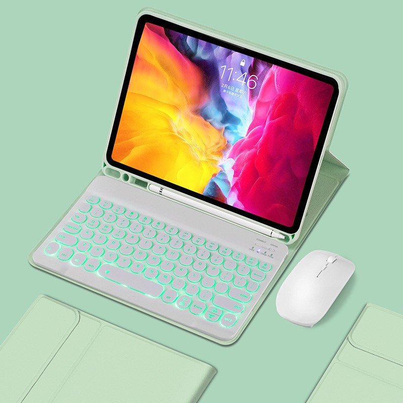 Portable Office Magnetic PU Wireless Keyboard Tablet Cover Case Touchpad Fashionable Fits iPad 9th 10th Gen 10.9 Inch Air 4 Pro