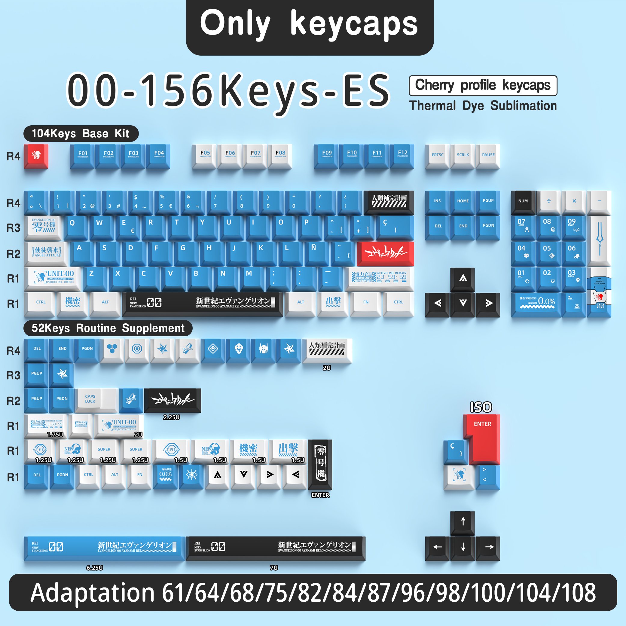 Portuguese ISO Multi-languange keycaps PBT Cherry XDA profile 156/139 keys good quality colorful gaming keyboards kcaps