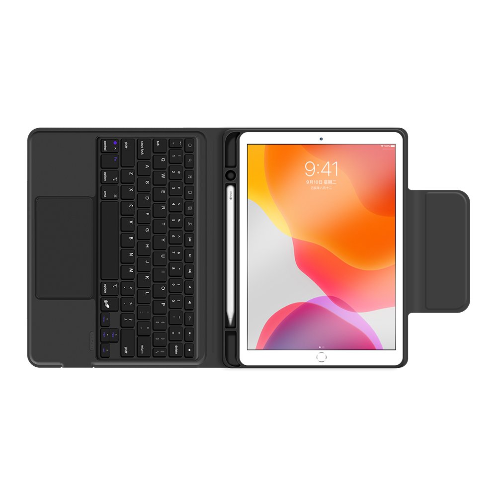 For 10.2 iPad 7th 8th 9th Generation tablet Case With Touchpad wireless keyboard case Pencil Holder