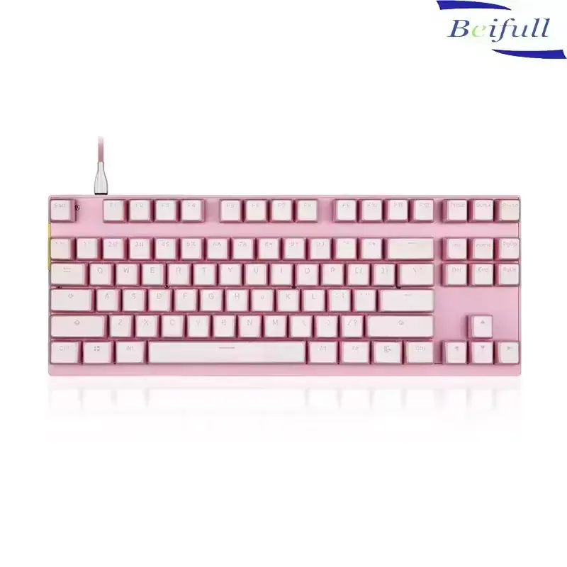87 Key Black Gaming Keyboard mechanical rgb LED Illuminated Backlit