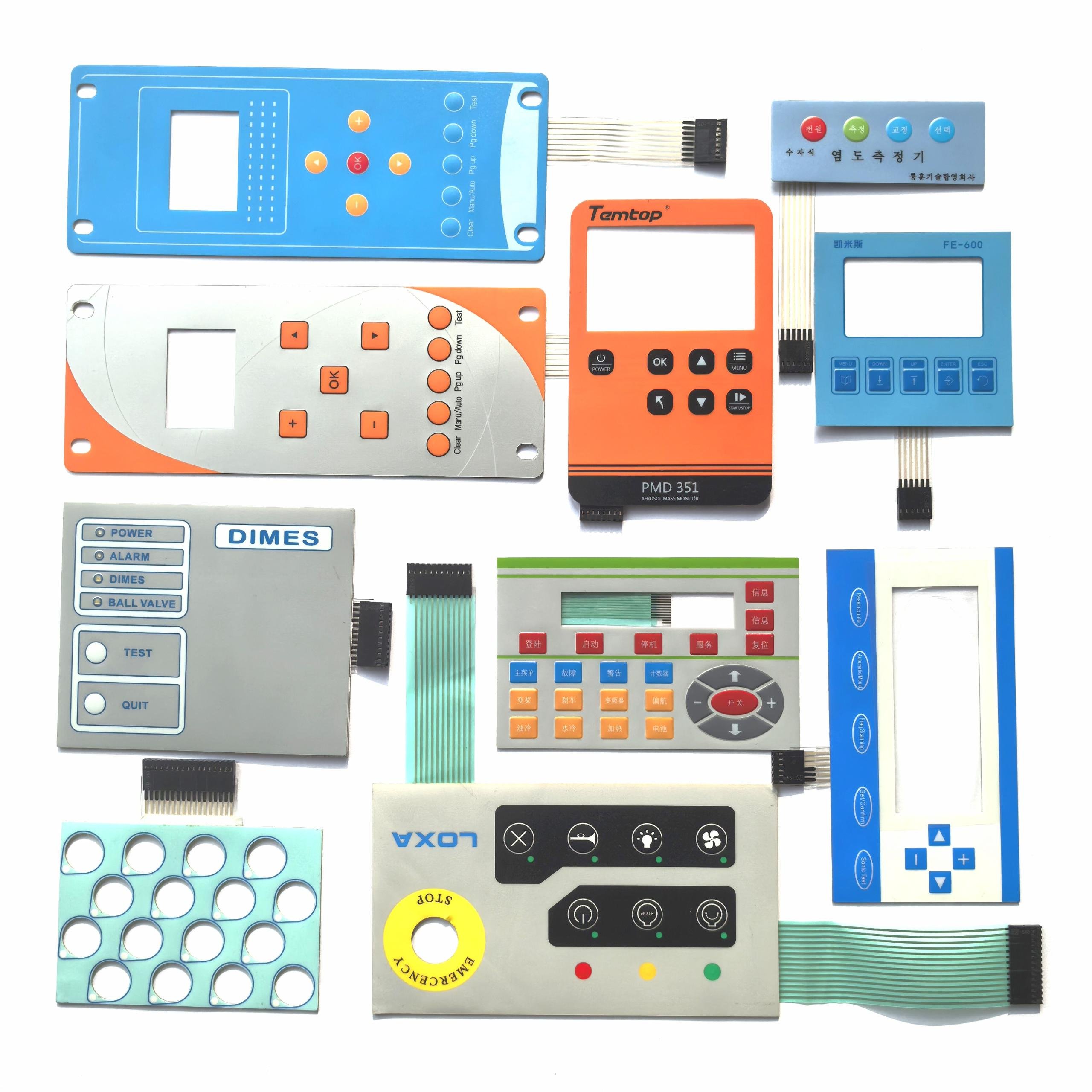 China manufacturing high-quality electronic new film keyboard key switch custom key pad graphics overlay button panel