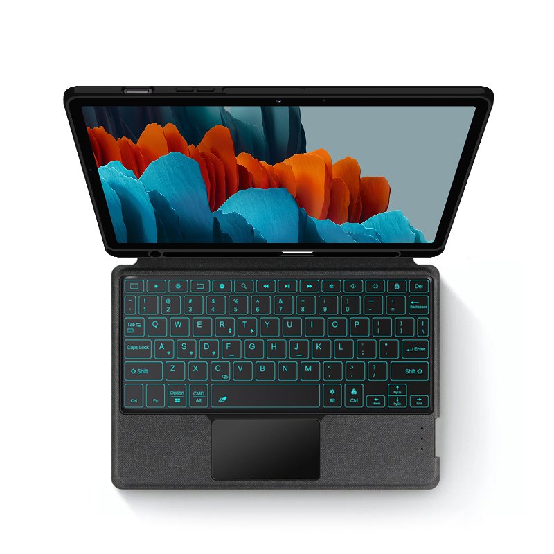 New for Samsung Galaxy Tab S7 Keyboard Case 11" - 7 Colors Backlit Keyboard - Slim Leather Folio Cover with S Pen Holder