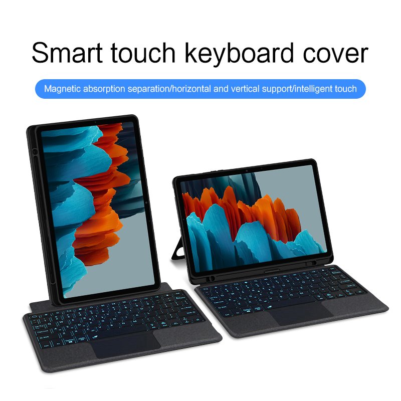 New for Samsung Galaxy Tab S7 Keyboard Case 11" - 7 Colors Backlit Keyboard - Slim Leather Folio Cover with S Pen Holder