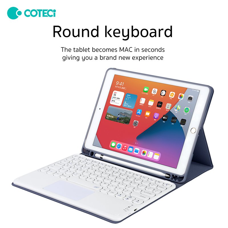 COTECi Bluetooth keyboary with ipad trackpad Bluetooth Wireless BT Keyboard for iPad with Touchpad Layout Tablets