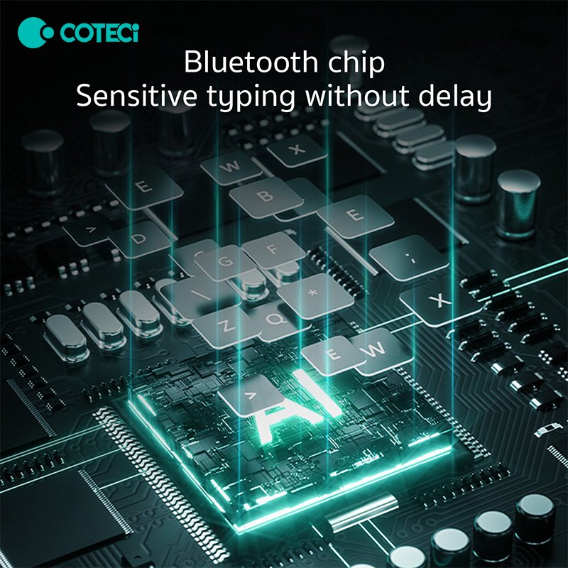 COTECi Bluetooth keyboary with ipad trackpad Bluetooth Wireless BT Keyboard for iPad with Touchpad Layout Tablets