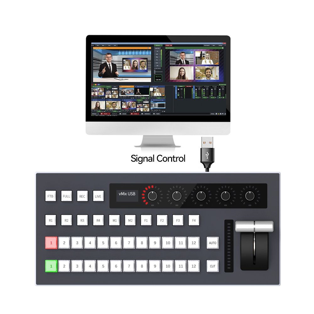 JJTS vMix 12-Channel Keyboard Controller Video Switch Mixer Panel Live Broadcast Video Switcher for vMix Software