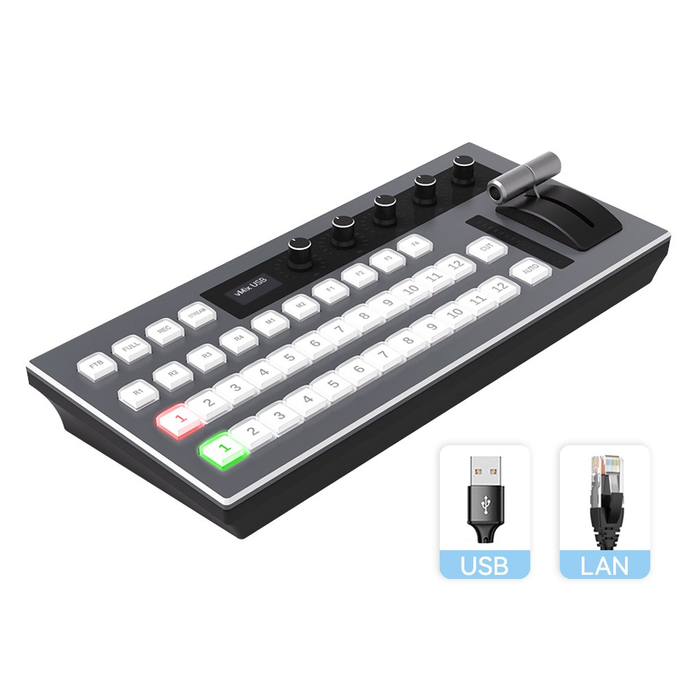 JJTS vMix 12-Channel Keyboard Controller Video Switch Mixer Panel Live Broadcast Video Switcher for vMix Software