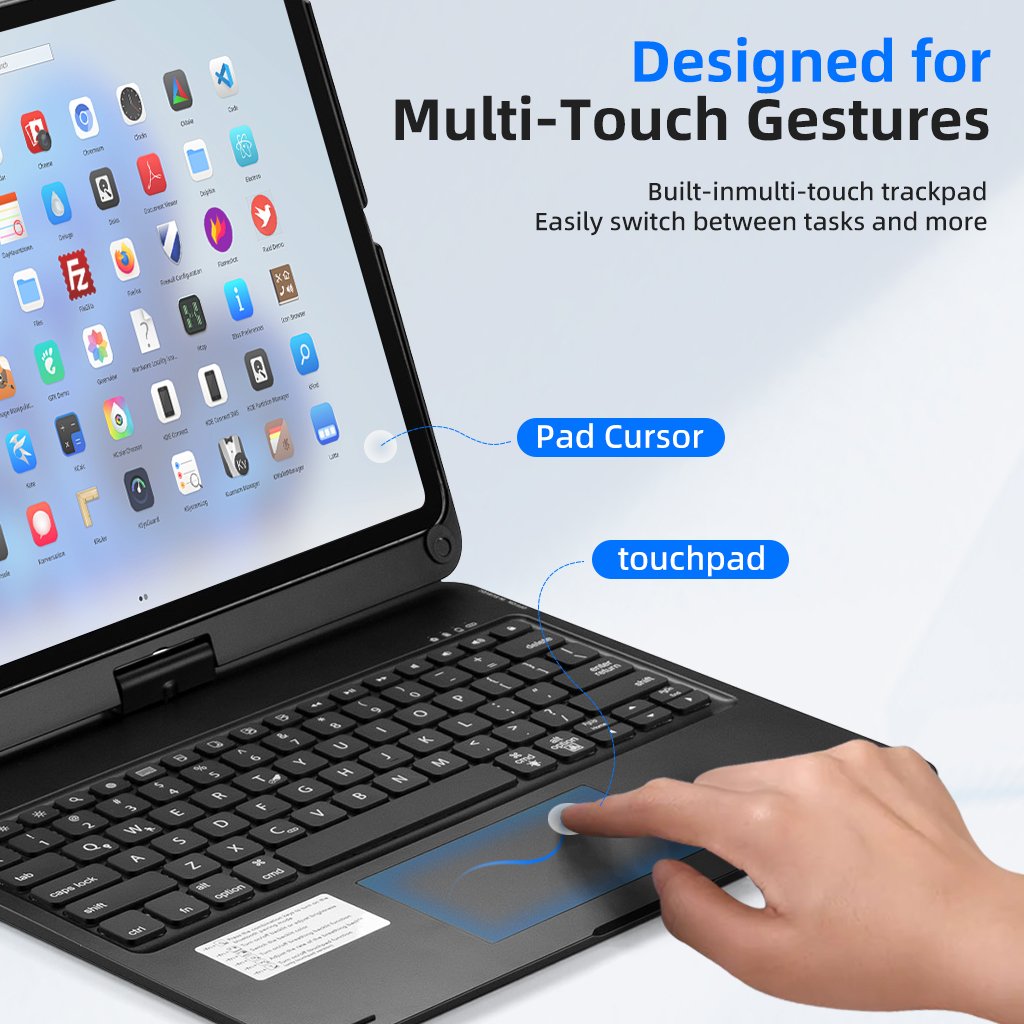 360 Degree Rotating Keyboard for iPad 12.9 BT Keyboard Case 12.9" 3-6 Generation Touch Wireless Cover