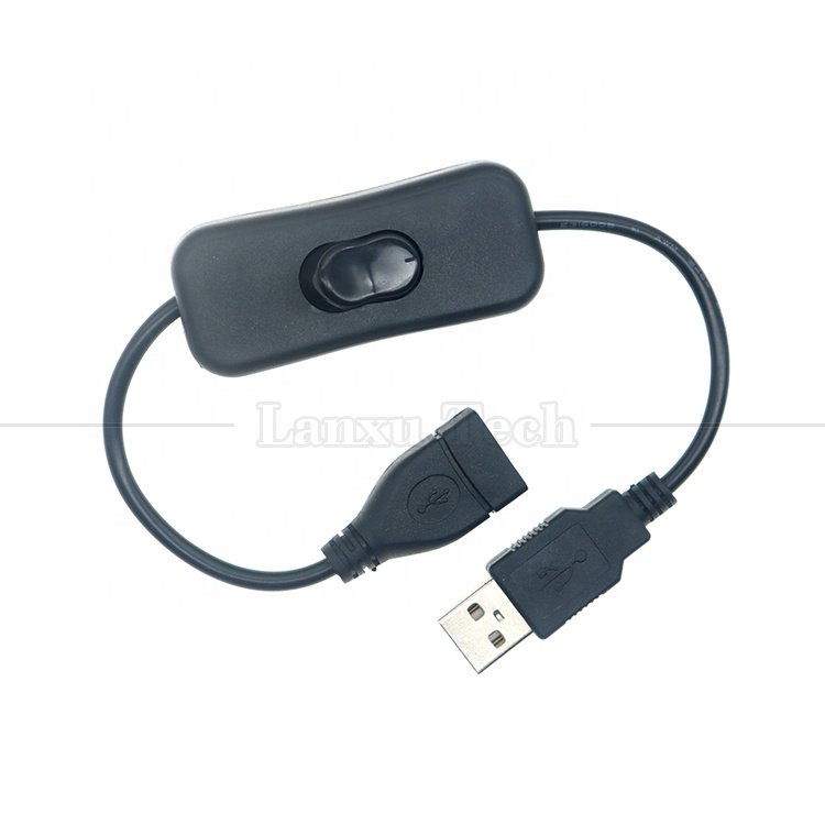High Quality Male to Female USB Power ON OFF Switch Extension Charger Cable for Led Strip Lamp