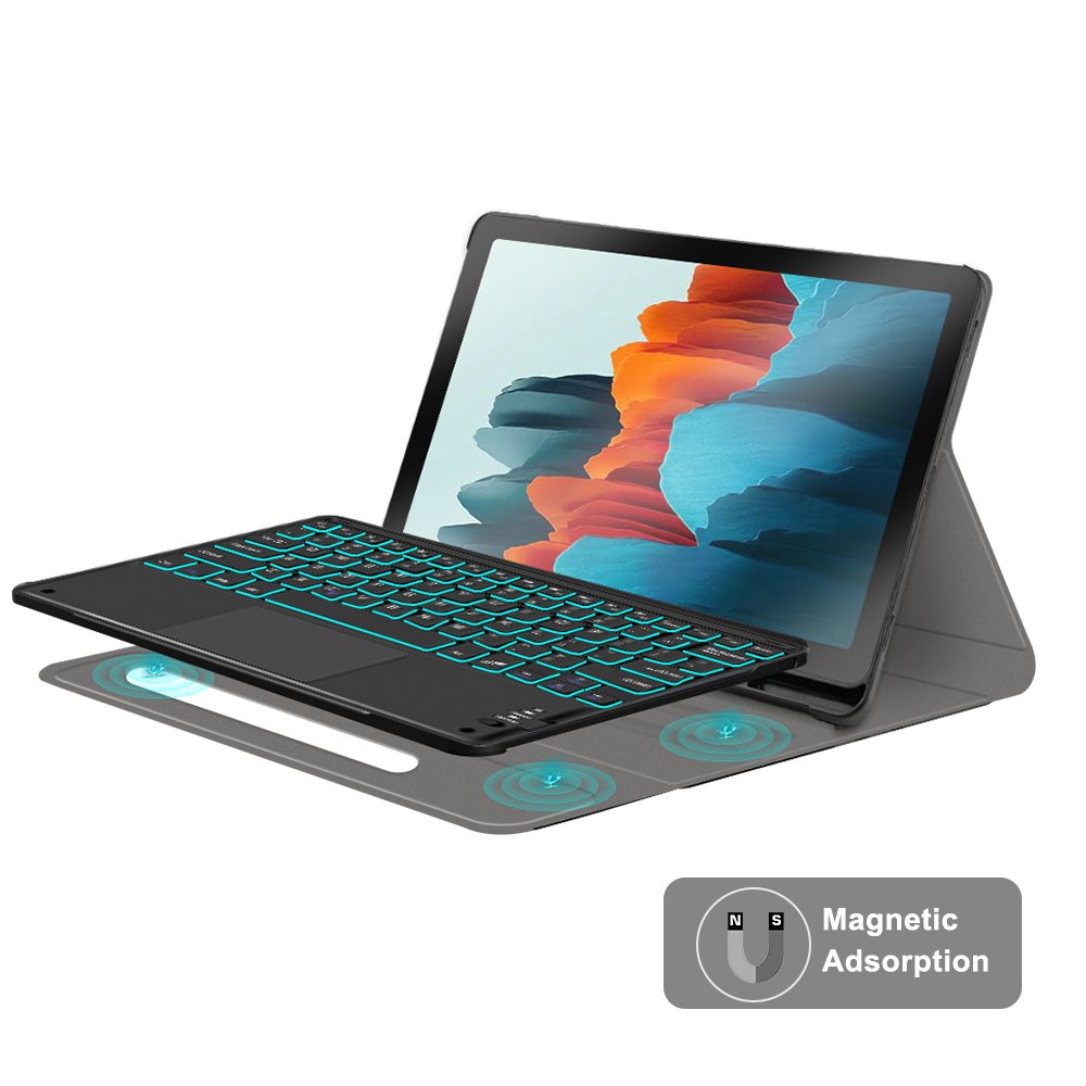 Smart Touchpad wireless keyboard case for Samsung Galaxy Tab S7 pencil holder cover with removeable keyboard Factory manufacture