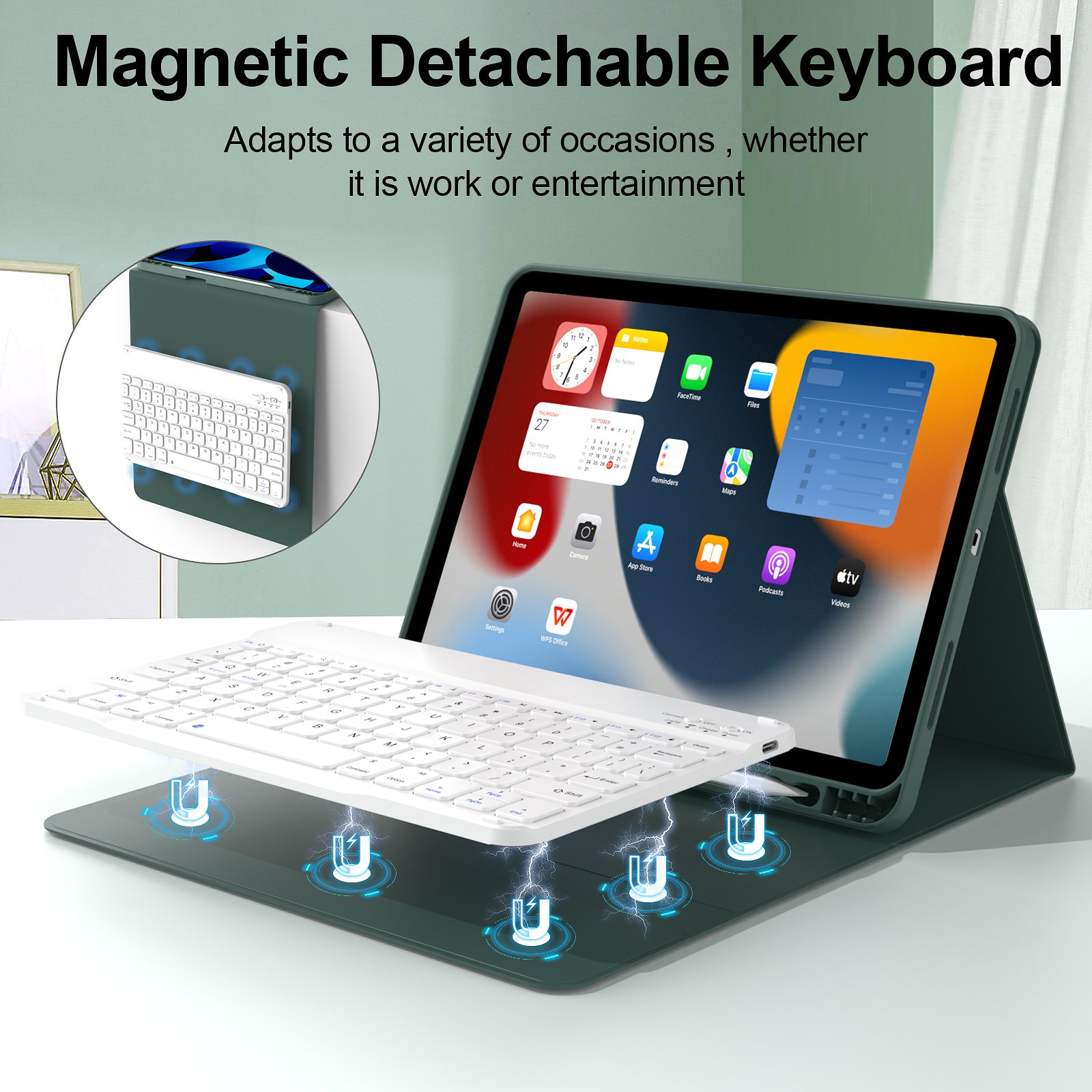 Kenke Office Ipad Air Tpu Cover Portable Detachable Angle Adjustable Bluetooth Wireless Keyboard Cases For Ipad Air 45 10.9 Inch
