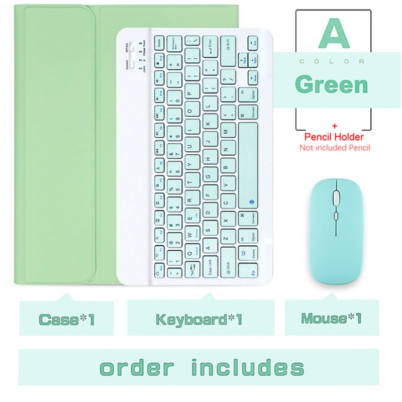 For iPad 10.2 Bluetooth Wireless Keyboard Mouse Combos Pro 11 10.9 Air 5 9th 8th Generation Mini 6 Leather Tablets Cover Cases