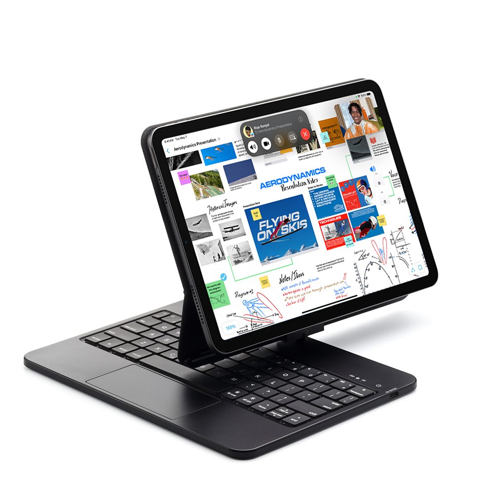 Magic Rotate Wireless Bluetooth Trackpad Keyboard Cover for iPad Pro 13 Inch Travel Backlight Case Tablets