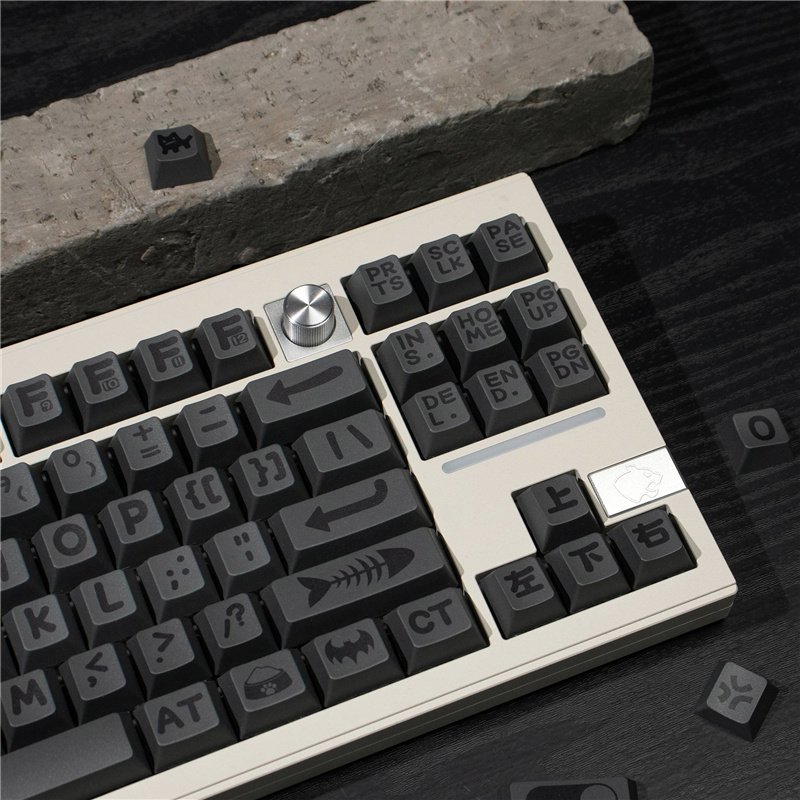 Black Animal Party Big Characters PBT Keycaps 142 Keys DYE-SUB Cherry Profile Keycap For Cherry MX Switch Mechanical Keyboard