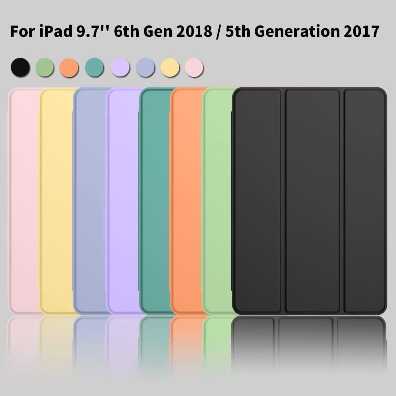 Protective Case with Soft TPU Back Auto Sleep/Wake Cover for iPad 9.7 inch with Pencil Holder tablet case