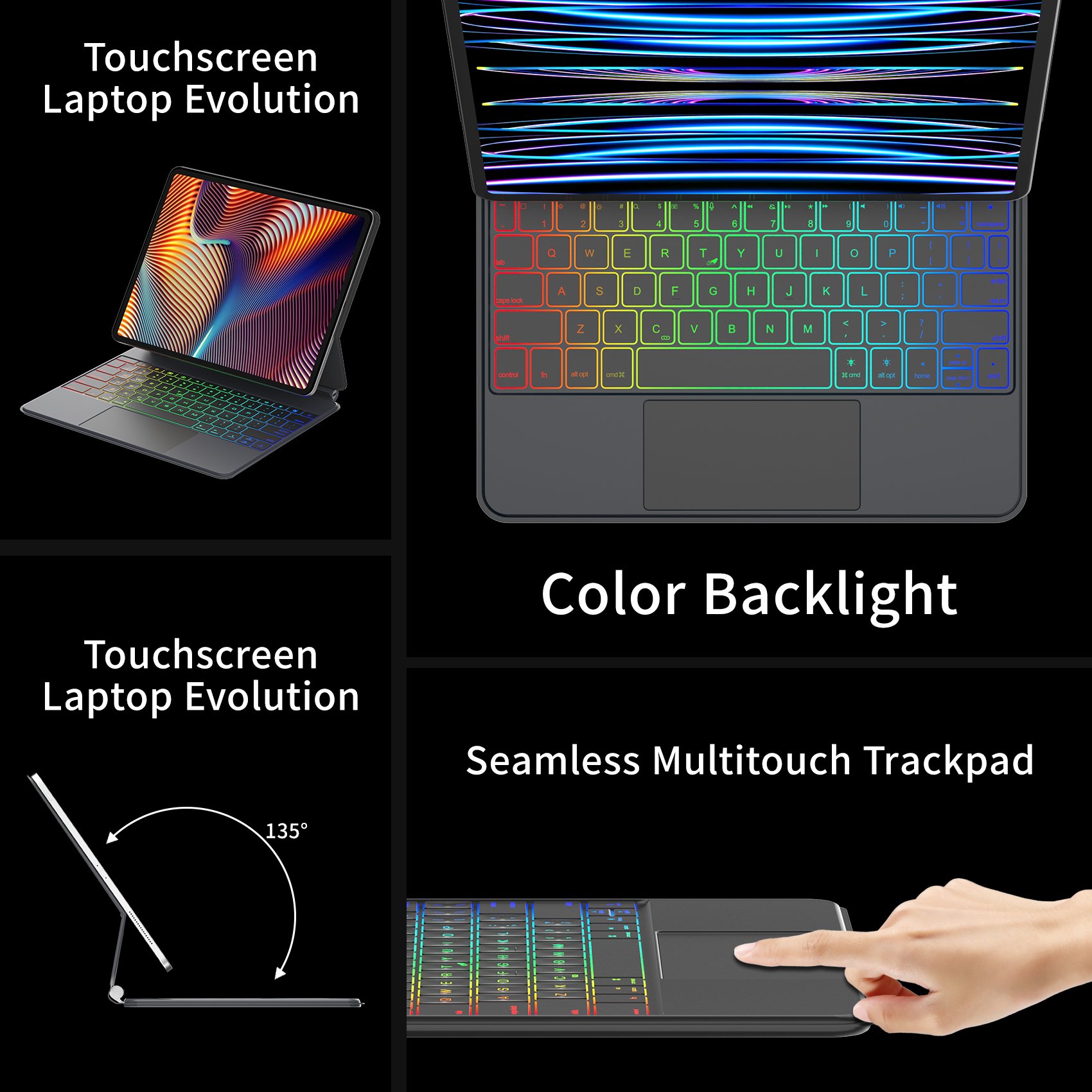 Keyboard Case For Ipad Pro 12.9 2022 11 12 9 6th Magnetic Funda For Ipad Air 5 4 10th Generation 10.9 5th 4th Gen 2021 Cover
