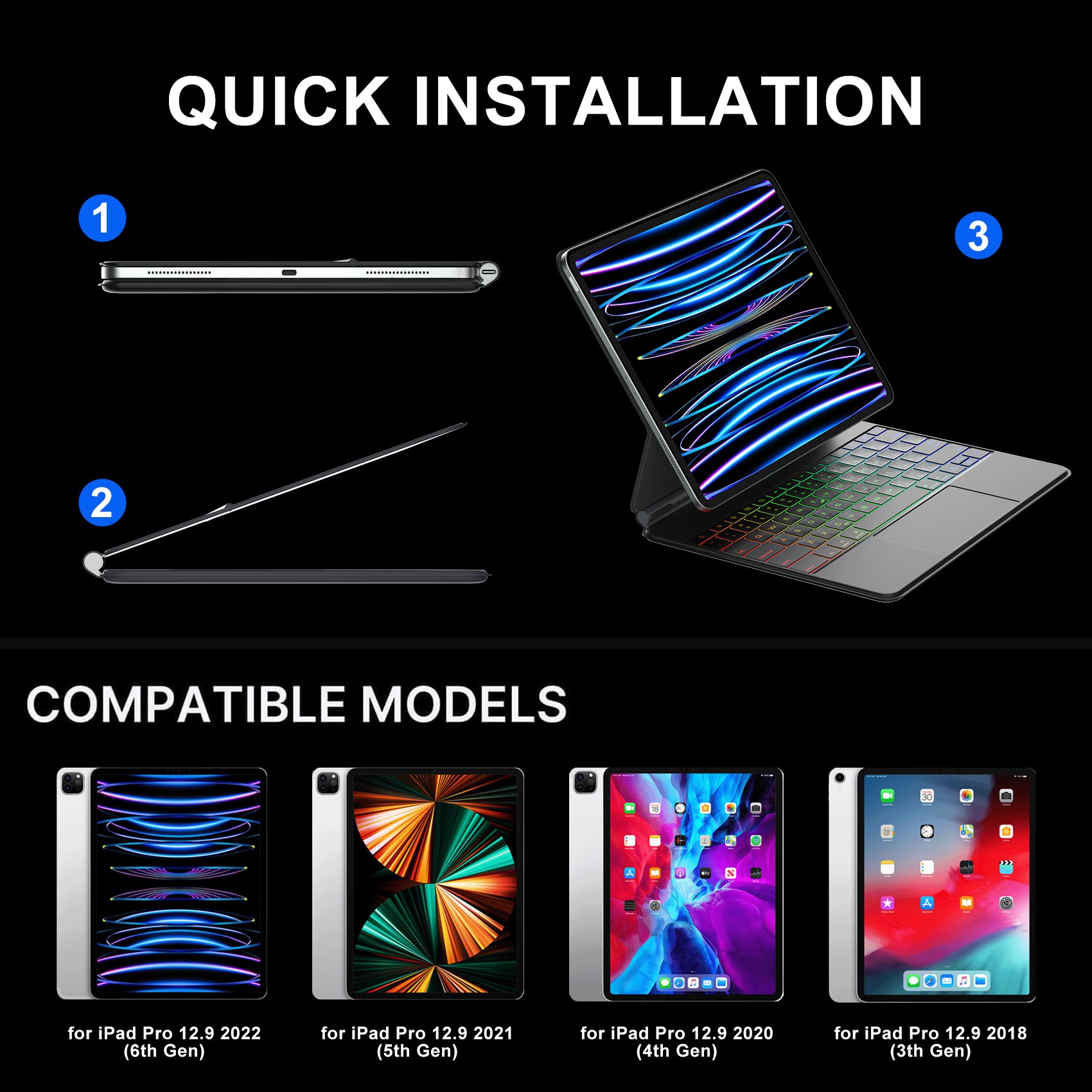 Keyboard Case For Ipad Pro 12.9 2022 11 12 9 6th Magnetic Funda For Ipad Air 5 4 10th Generation 10.9 5th 4th Gen 2021 Cover