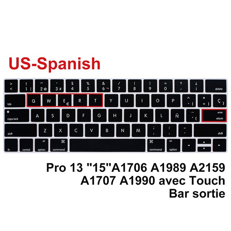 Custom Spain Colorful Silicone Waterproof Laptop Keyboard Cover for Macbook