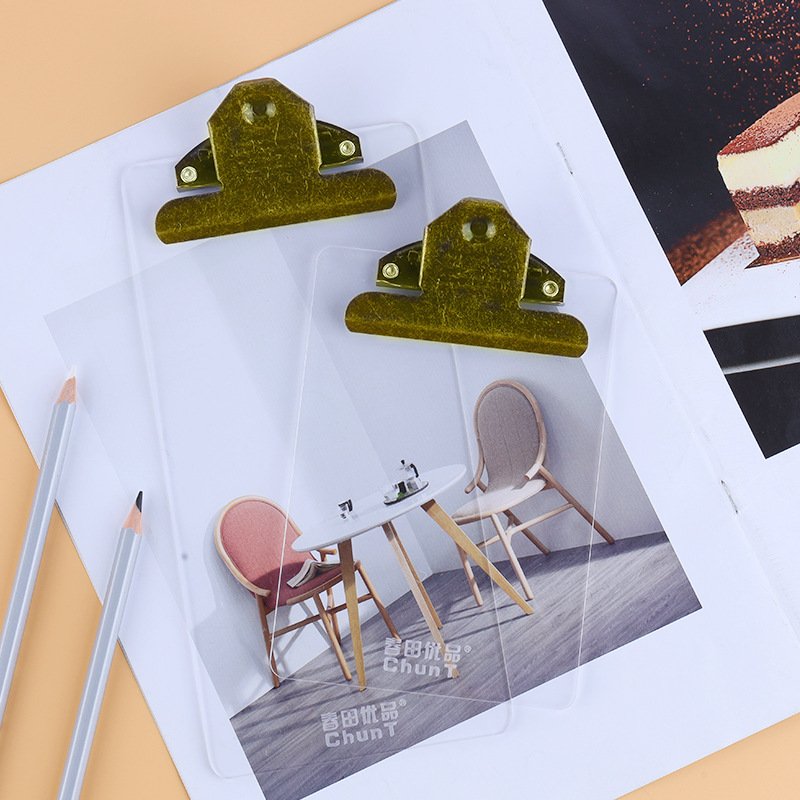 White and Transparent small bill folder board A6B6 board clip student pad note clip restaurant menu clip