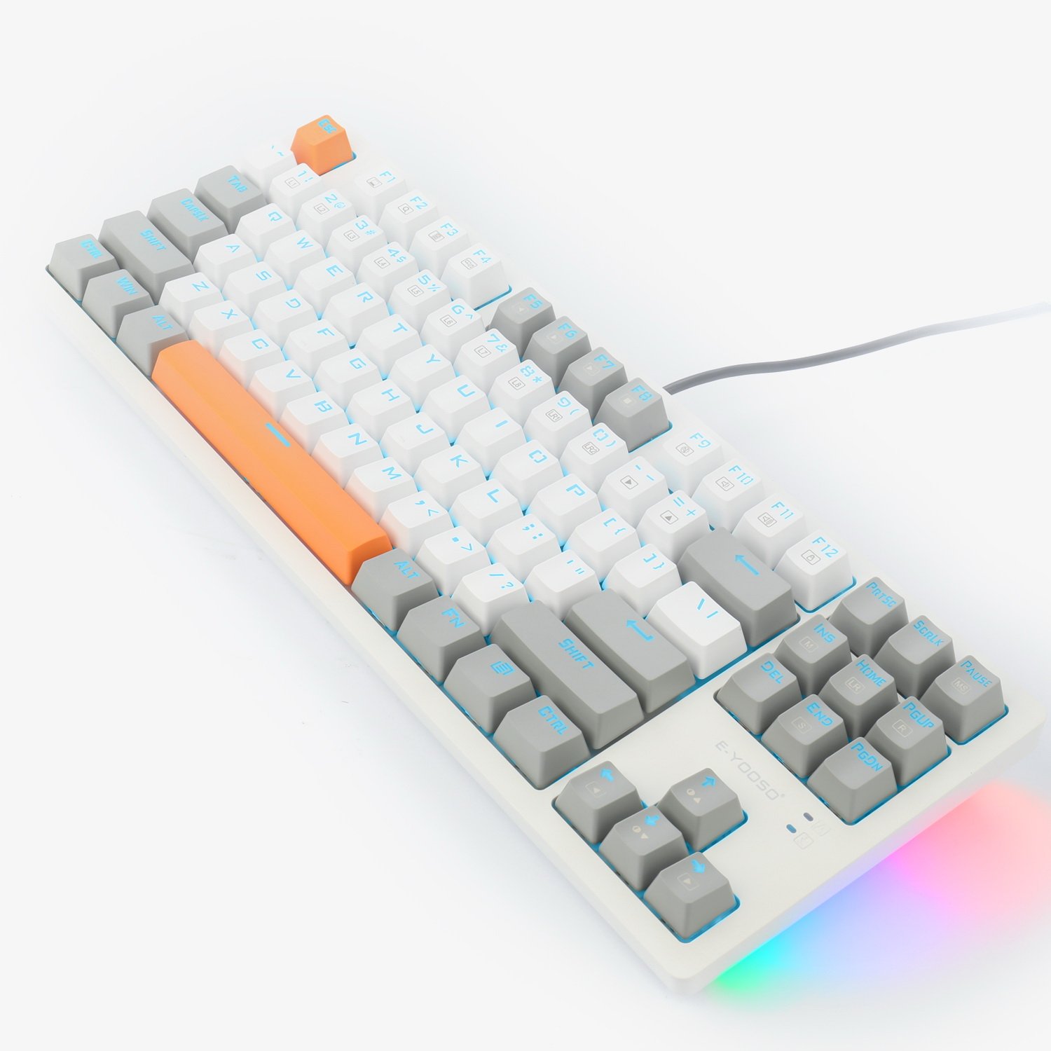 2021 Professional LED Backlit EYOOSO K620 White Gray Backlit Gaming Mechanical Keyboard Reddragon Keyboard Mechanical Keyboard