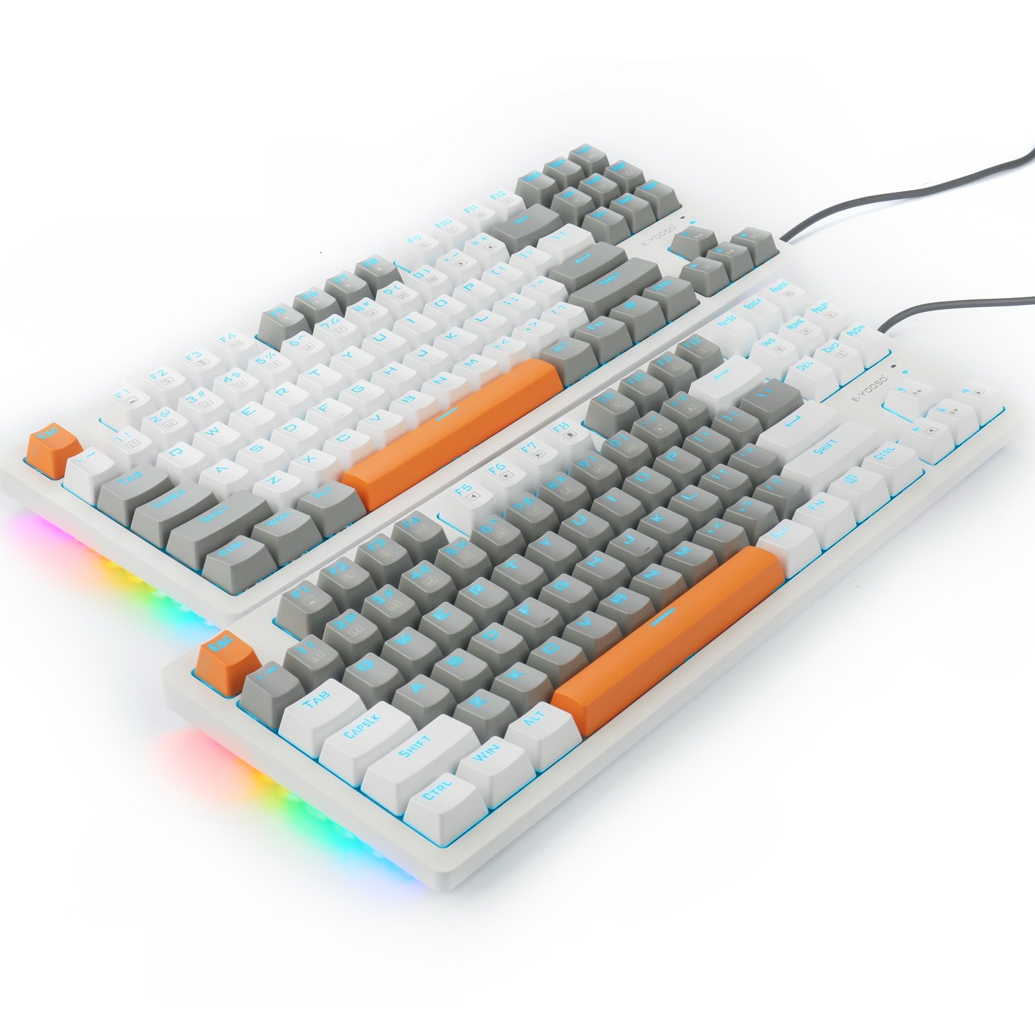 2021 Professional LED Backlit EYOOSO K620 White Gray Backlit Gaming Mechanical Keyboard Reddragon Keyboard Mechanical Keyboard