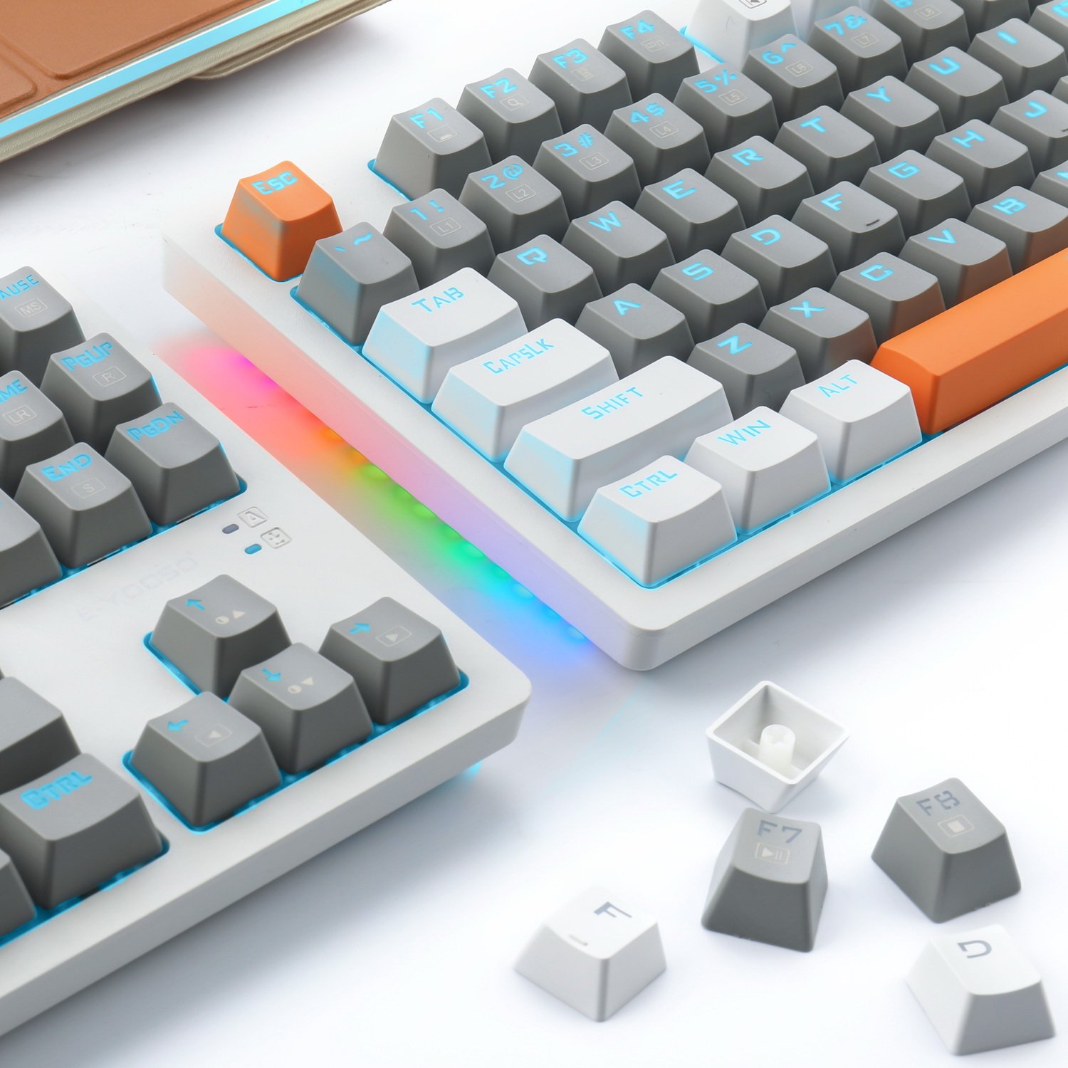 2021 Professional LED Backlit EYOOSO K620 White Gray Backlit Gaming Mechanical Keyboard Reddragon Keyboard Mechanical Keyboard