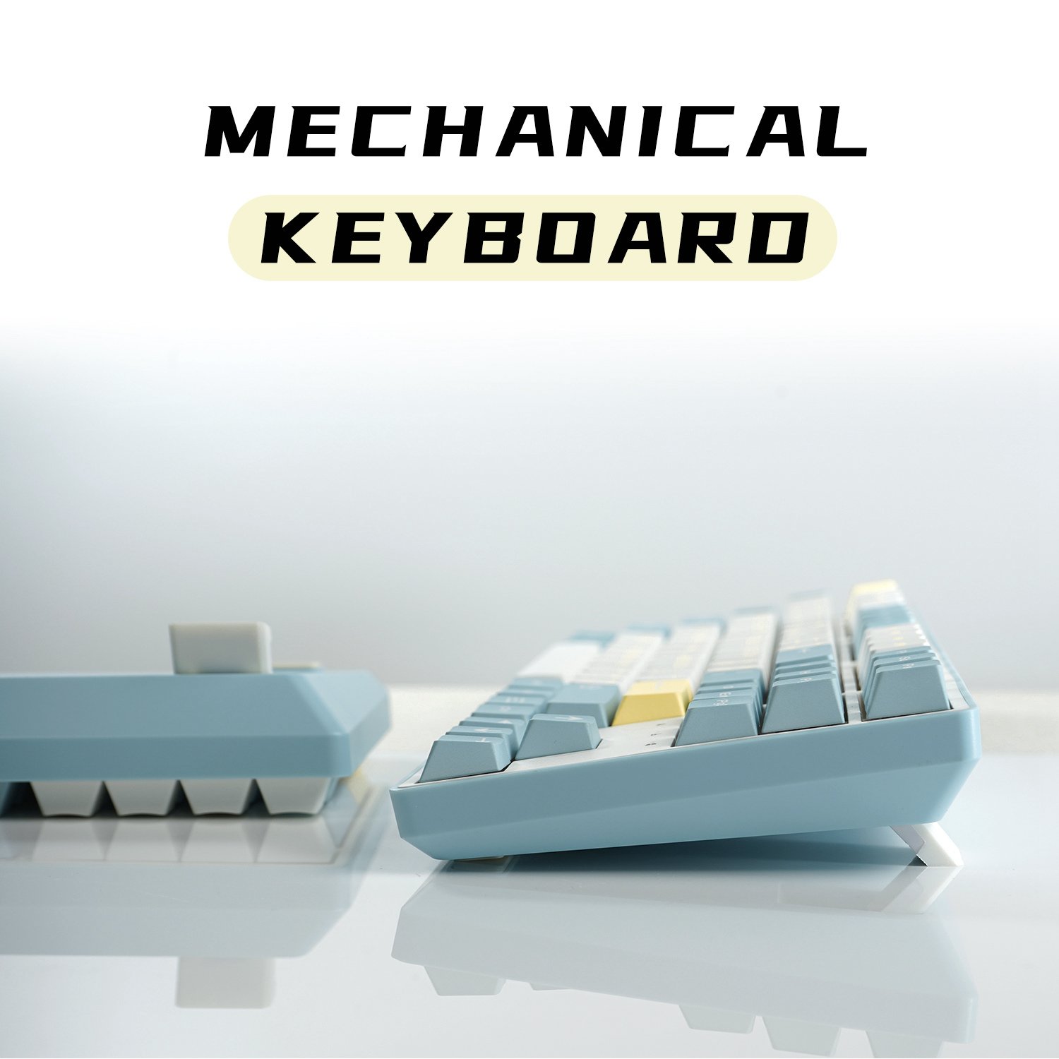 KT87V3 Sea salt lemon Mechanical Keyboard 80% TKL,All key hot swap,RGB-Music rhythm,Software driven,Custom