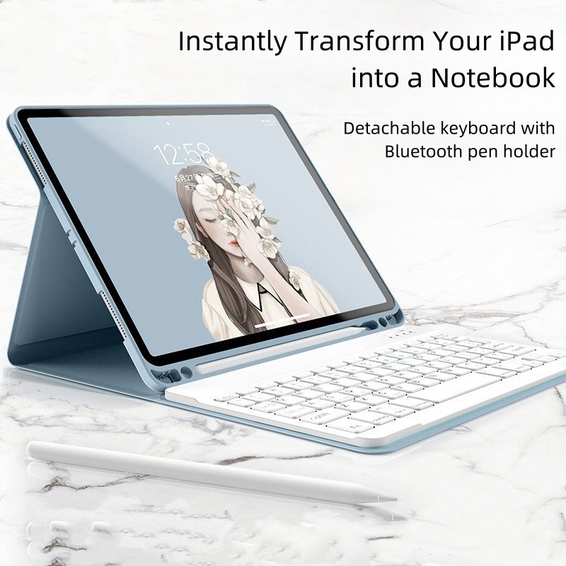 Popular Wireless Smart Touchpad Keyboard Cover for iPad Pro 11/Pro 10.5/Air 4/3/2 Pencil Holder Stand Tablet Covers & Cases