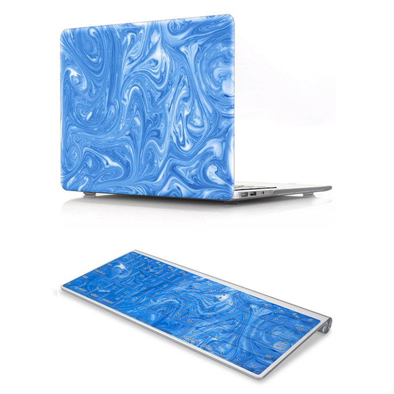 2 in 1 case marble Rubberized shell Case Cover and keyboard skin For Mac Book Air 13 15 hard keyboard cover