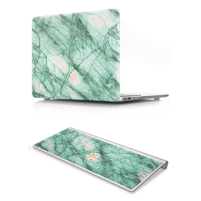 2 in 1 case marble Rubberized shell Case Cover and keyboard skin For Mac Book Air 13 15 hard keyboard cover