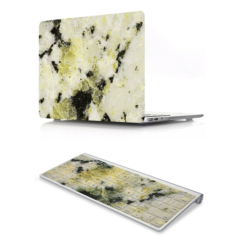 2 in 1 case marble Rubberized shell Case Cover and keyboard skin For Mac Book Air 13 15 hard keyboard cover