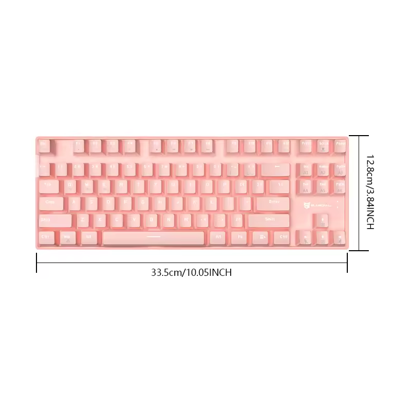 New arrival Pink Wireless Bluetooth Mechanical Keyboard: 87 Hot-Swappable Keys, RGB Backlighting, Ideal for Computer Hardware