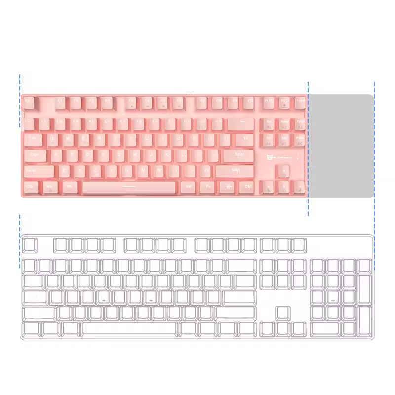 New arrival Pink Wireless Bluetooth Mechanical Keyboard: 87 Hot-Swappable Keys, RGB Backlighting, Ideal for Computer Hardware