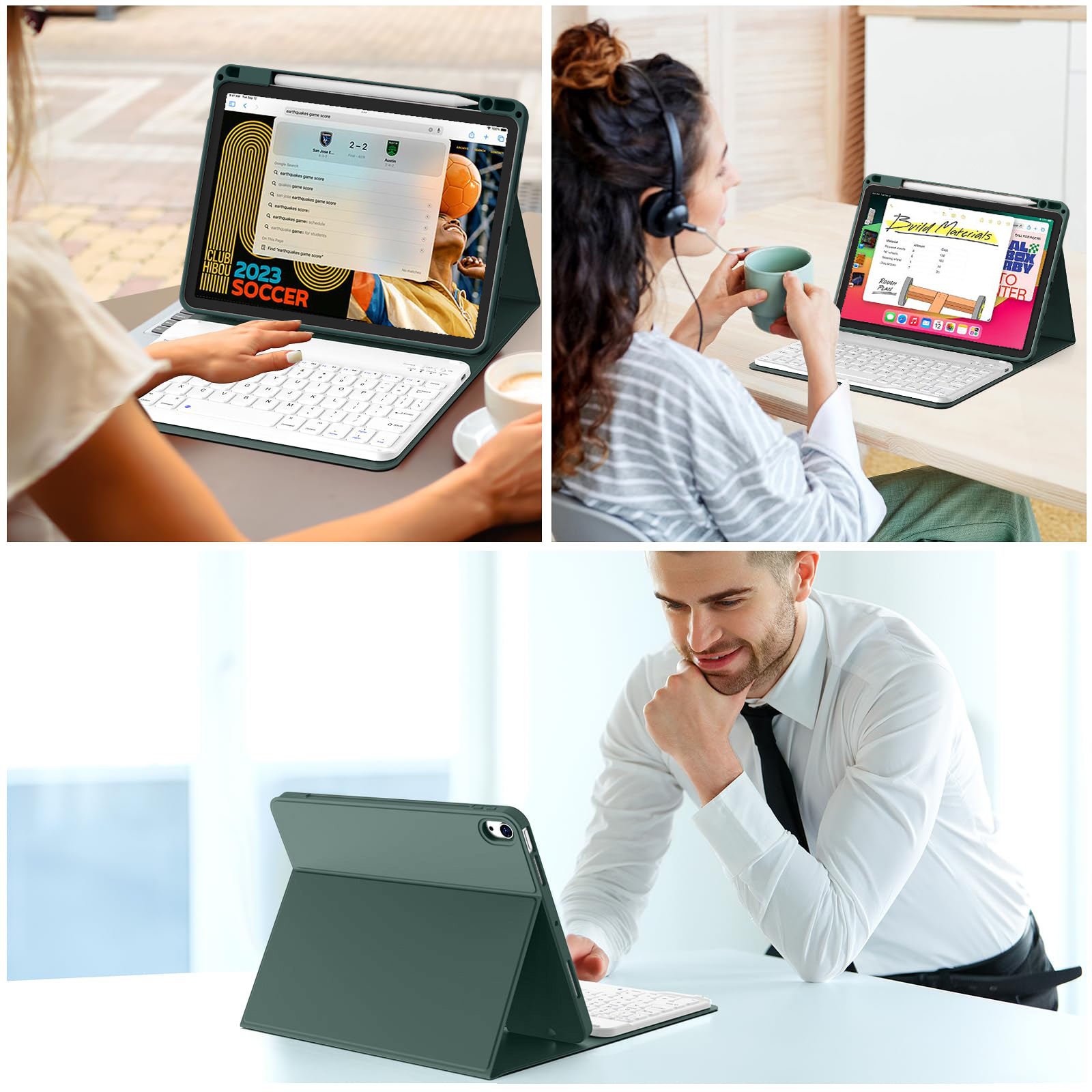 Kenke Office Portable Keyboard Wireless Keyboard Smart Magnetic Cover Case Tablet With Keyboard For IPad Pro 11 Air 10.9 inch