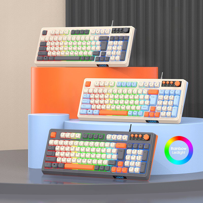 K12 Gaming Wired Keyboard Fashion Mechanical Feel Wired USB Luminous Office Gaming Keyboard Desktop Computer Accessories
