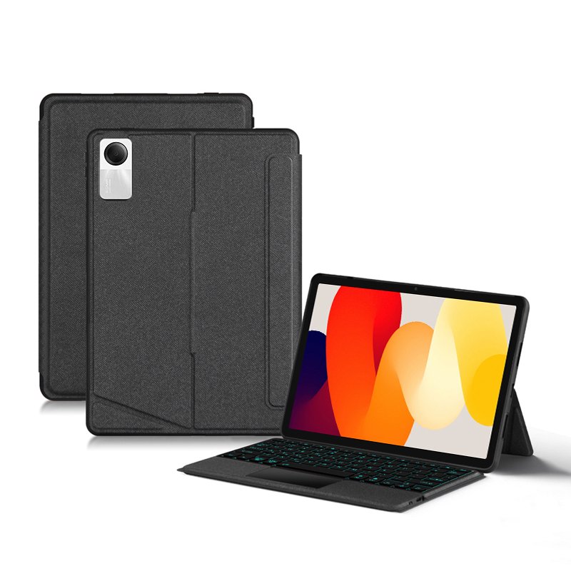 for XIAOMI Redmi Pad SE 11" bulit-in trackpad detachable 7RGB BT keyboard folio