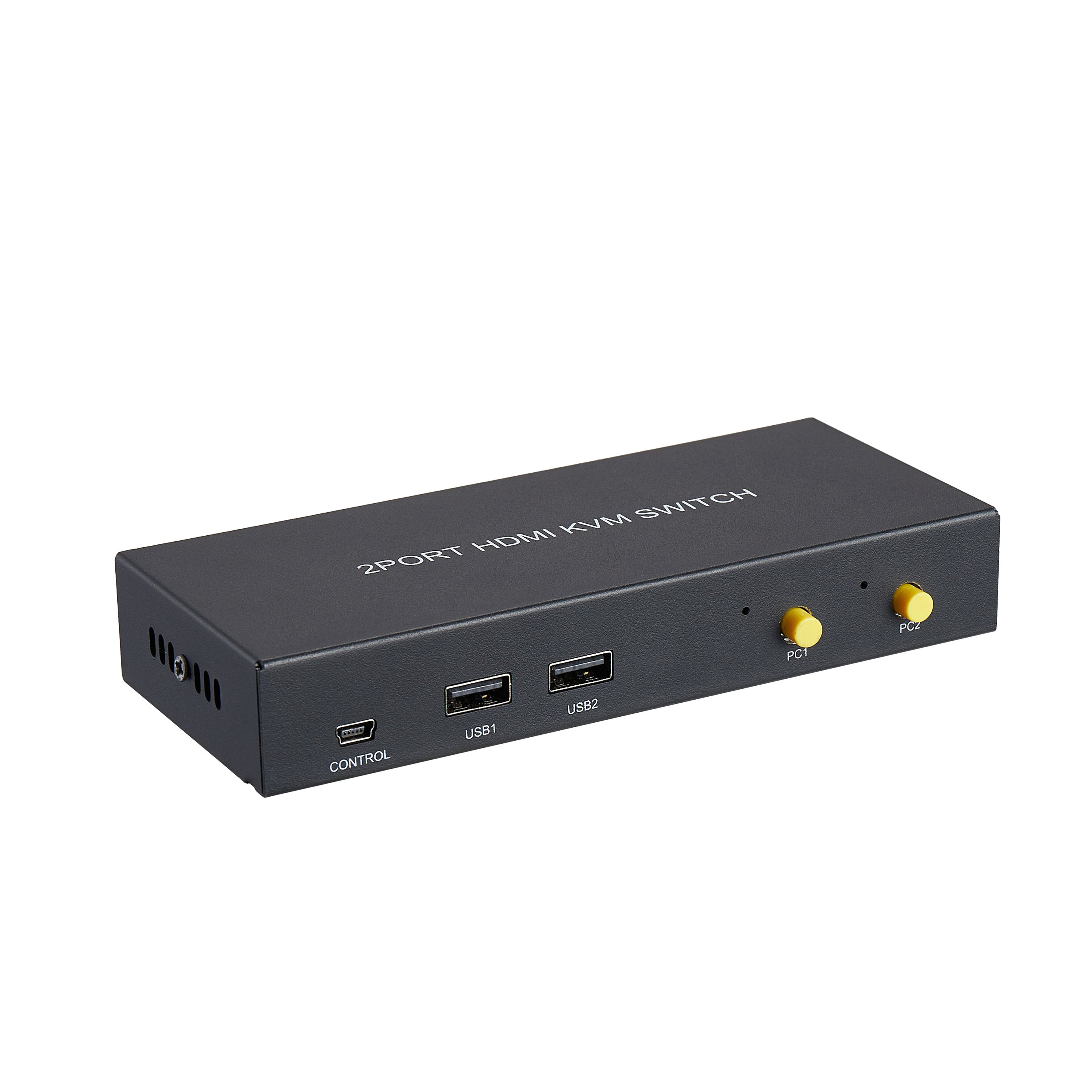 2 Port KVM Switch HDMI 4K@60Hz Share USB 2.0 Devices,2 Computers Share 1 Monitor Keyboard Mouse Printer,Plug and Play