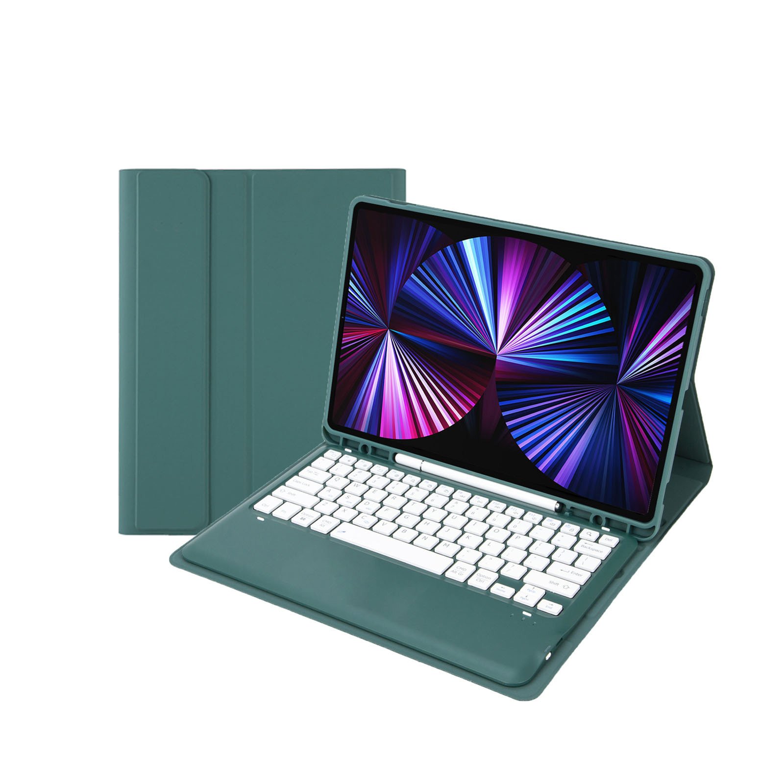 Magnetic Holder PU Leather Smart Tablet Case with Trackpad Keyboard Case Cover for iPad Air 6 13inch iPad Pro 2024 12.9"