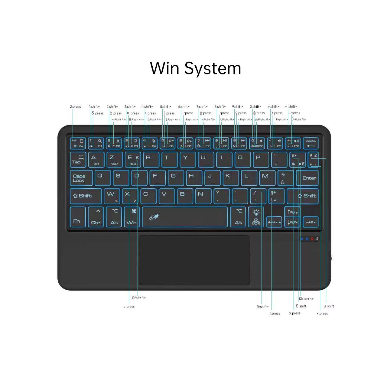 French AZERTY Keyboard Cover for Samsung Tab S8 S8+ S7 S7+ S7FE S6 Lite A8 10.5 A7 A6 A7 Lite For Samsung Case AZERTY Keyboard
