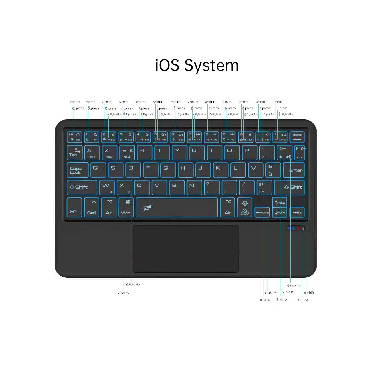 French AZERTY Keyboard Cover for Samsung Tab S8 S8+ S7 S7+ S7FE S6 Lite A8 10.5 A7 A6 A7 Lite For Samsung Case AZERTY Keyboard
