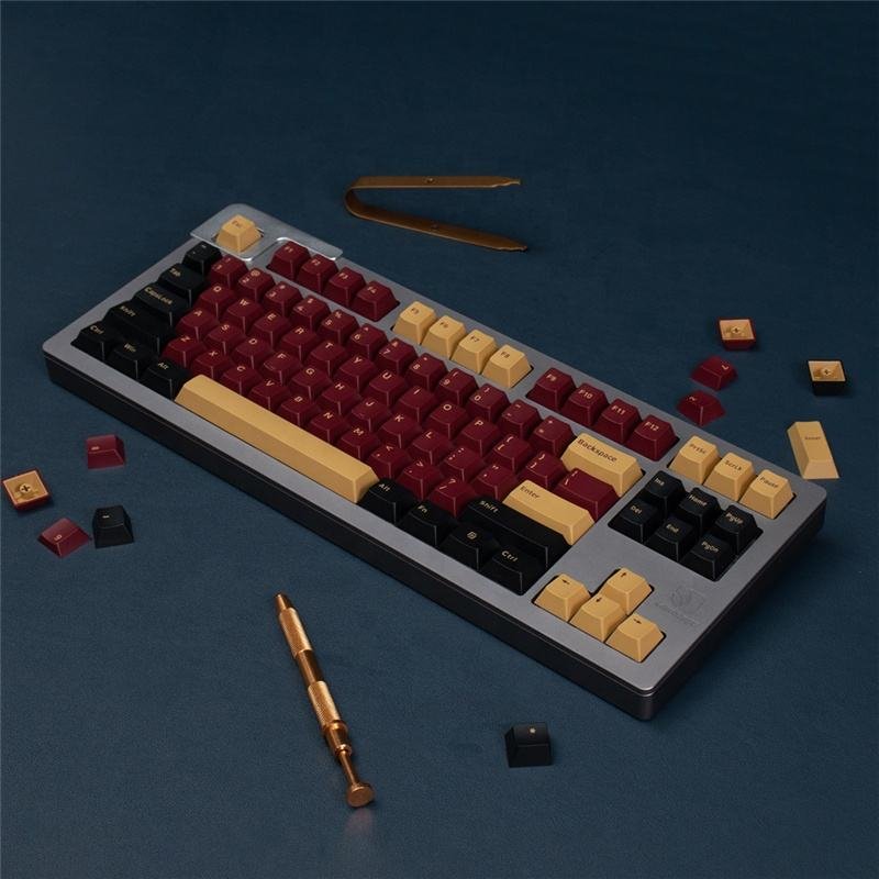 PBT Doubleshot Keycaps Red Samurai Cherry Profile Keycap 168 Keys Set For Mx Switch Mechanical Gaming Keyboard