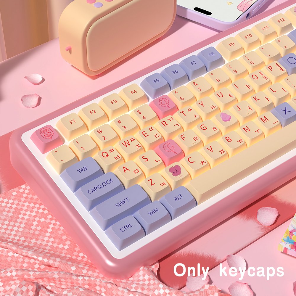 Marshmallow Brazilian Korean Japanese Russian Spanish French XDA Profile keycaps ISO PBT keycap For Mechanical Keyboard DIY