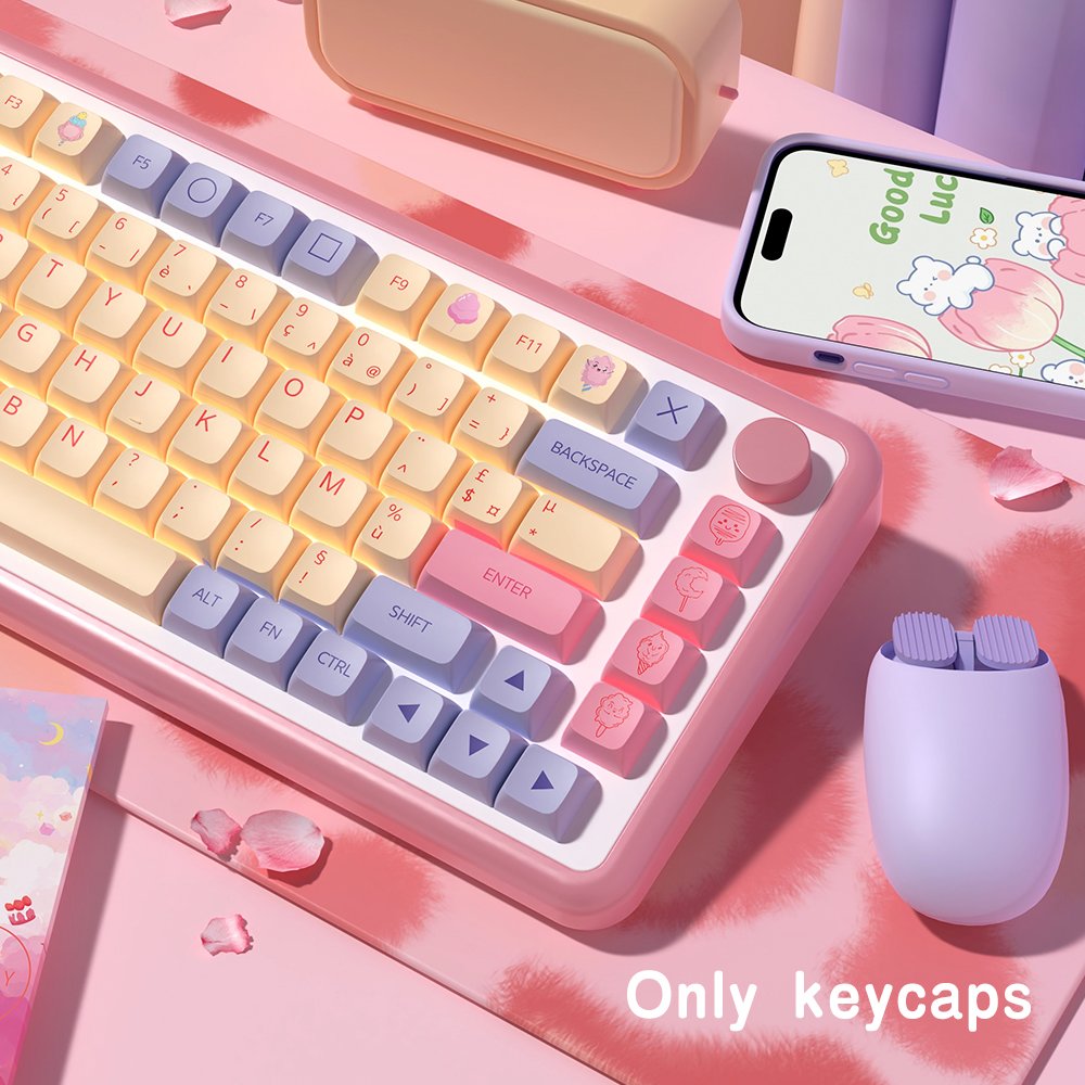 Marshmallow Brazilian Korean Japanese Russian Spanish French XDA Profile keycaps ISO PBT keycap For Mechanical Keyboard DIY