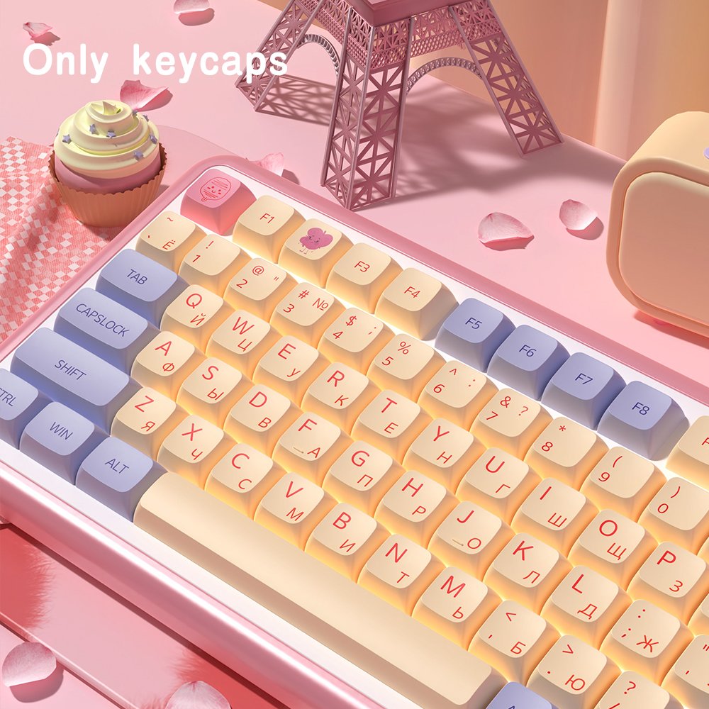 Marshmallow Brazilian Korean Japanese Russian Spanish French XDA Profile keycaps ISO PBT keycap For Mechanical Keyboard DIY