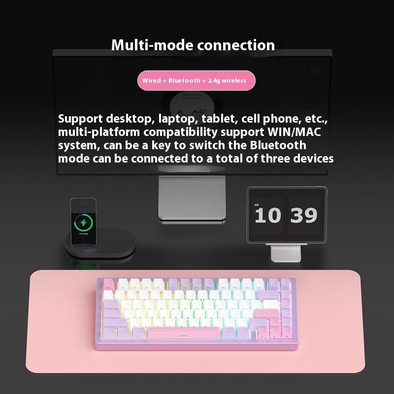 Xinmeng A75 aluminum customized 3-mode connection GASKET structure RGB hot-swappable switch for gaming keyboard