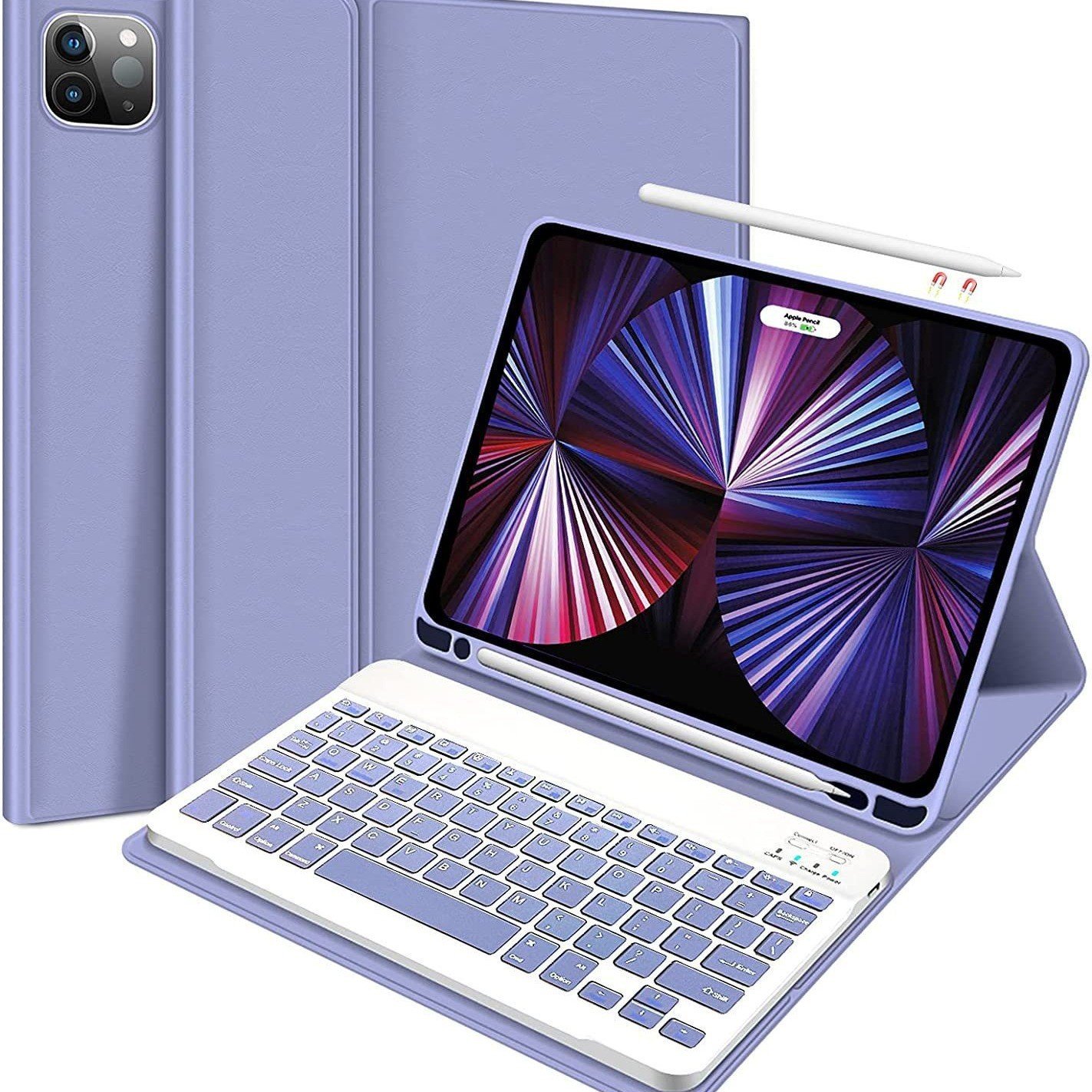 For ipad 9.7 10.2 10.5 10.9 inch Blue tooth wireless Keyboard Case Cover