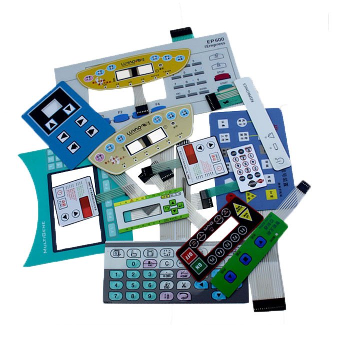 OEM membrane keypad keyboard switch button panel with transparent LCD window Flexible Membrane Switch Keyboard