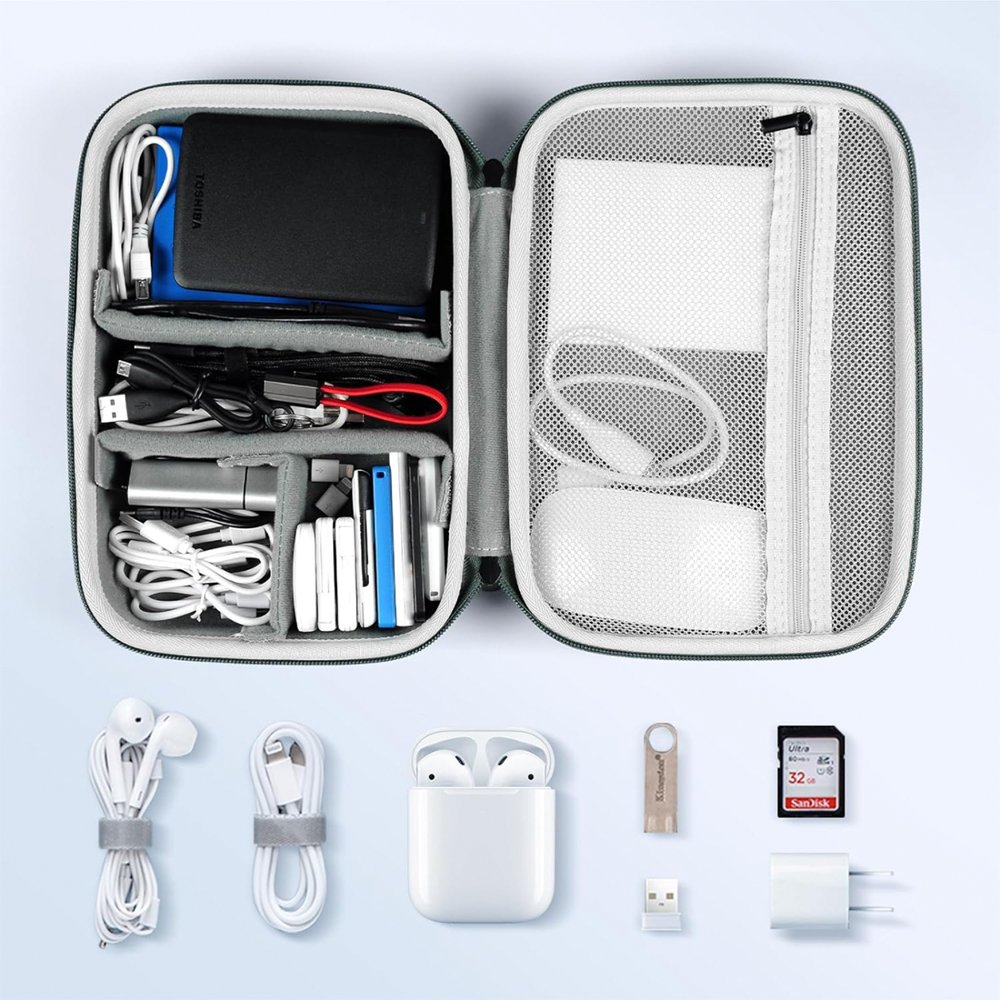 You Du EVA Travel Electronic Accessories Storage Case Large Waterproof Data cable Storage Bag Portable Cable Carry case