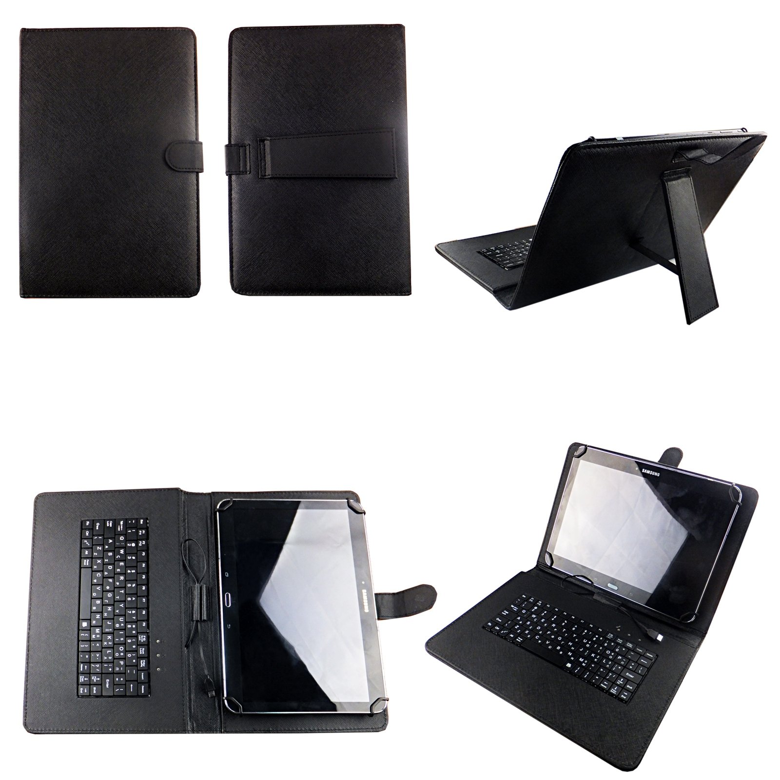 Universal Wholesale Price Pu Leather Flip Tablet Case Wired Keyboard Case For Samsung With Stand